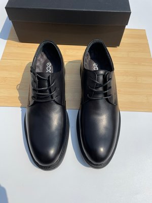 ECCO愛步商務皮鞋男 系帶款男鞋英倫工作皮鞋男鞋 黑色38-44