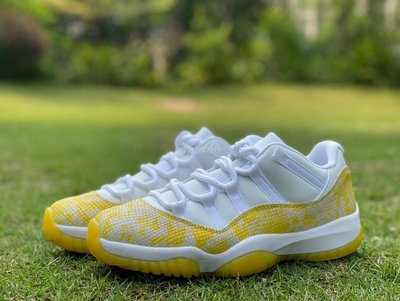 Nike Air Jordan 11 AJ11 白黃檸檬 蛇紋 低幫 籃球鞋 AH7860-107 女款
