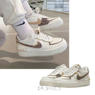 【Dr.Shoes 】免運Nike Air Force 1 Shadow 豹紋 解構 增高 休閒鞋 CI0919-120