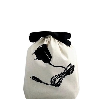 【紐約Bag-all】充電器收納袋 電線收納袋 棉質收納袋 棉製束口袋 束口包 旅行用收納袋 行李分類袋 小物收納袋