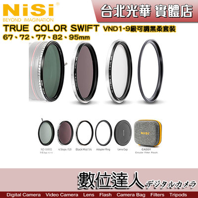 【數位達人】NiSi耐司 SWIFT VND 1-9濾鏡72mm套組/ 可調ND1-5級+ND16+黑柔焦1/4