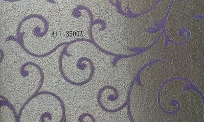 A++~米色底紫色藤蔓紋提花窗簾布~3500A