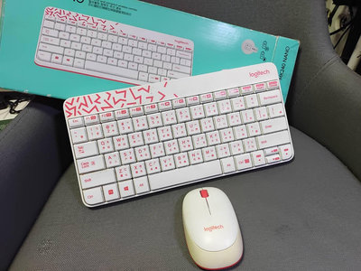 無接收器零件品 【Logitech 羅技】MK240 Nano 無線鍵鼠組 白紅 缺鍵盤底蓋