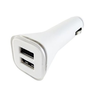 (ic995) USB 車充 雙孔 雙USB 5V 2A 車用充電器 點煙器 車用電源 手機 QC2 0 白 #6378