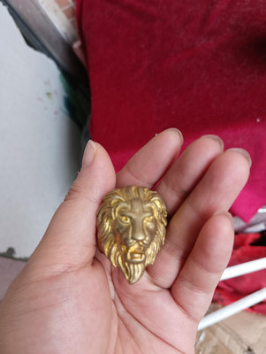 【二手】特大獅子頭銅戒指 銅器 擺件 舊貨 【大掌櫃】-2601