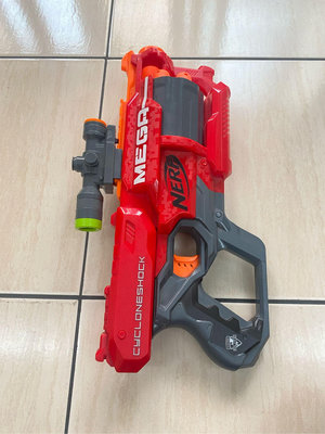 (((小橘子))) 二手 NERF MEGA  CYCLONESHOCK  玩具槍，有附狙擊瞄準