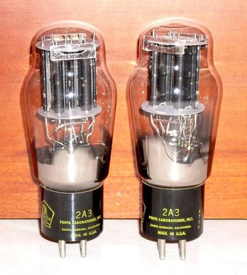美國PENTA LAB於1987年5月製古典2A3功率放大用直熱式三極真空管一對，單端出力3.5W，溫潤甜美，細節豐富！