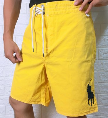 POLO Ralph Lauren 男款  大馬系列 休閒 棉質 黃色 短褲 4103266
