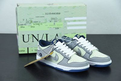 Union x Nike Dunk Low 白藍 海軍藍 縫線 網格 休閒運動鞋 男女鞋 DJ9649- 401