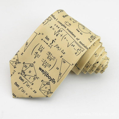 黃色領帶男 數學物理圖案設計的8CM領帶男 正裝淺黃色男潮 韓版_芥子3.18（滿599元免運）