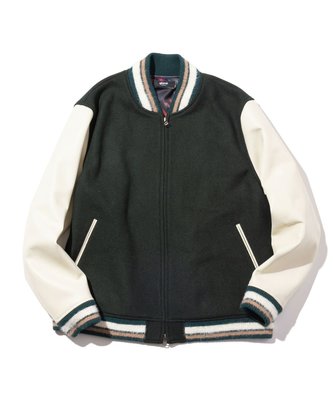 【TOP MAN】日本glamb綿羊皮拼接羊毛紡經典棒球夾克外套2110112012