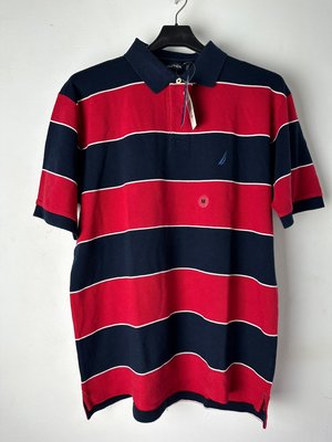 NAUTICA 紅藍 條紋 短袖 POLO衫 B766002 Y