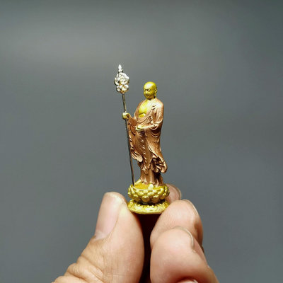 【二手】地藏王菩薩造像，可隨身攜帶的佛像，車載佛堂造景盆景魚缸小擺件~~24762【李掌櫃】