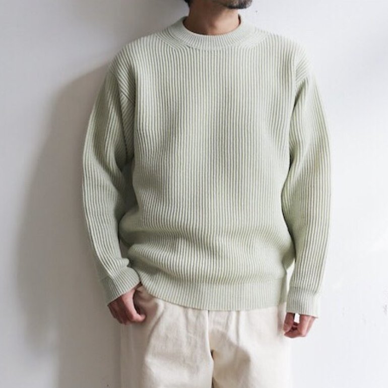 21SS AURALEE HEMP RIB KNIT BIG P/O - Light Green size:4 