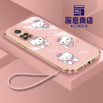 小米手機殼卡通可愛 Hello Kitty 手機殼兼容小米米 10T Pro 10 Lite Zoom 10 Pro 9T Pro【深息商店】