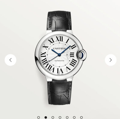 卡地亞 原廠Cartier 藍汽球 36mm 精鋼皮革錶帶 近全新 全部精品皆九折優惠