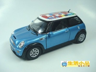 ☆生活小品☆ 模型 MINI COOPER S *萬國旗藍色* 迴力車 歡迎選購^^