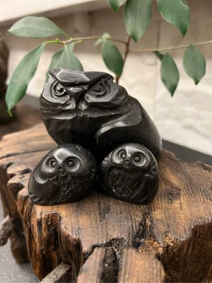 任樹龍  石雕母子貓頭鷹（三件）-2 特價2500元