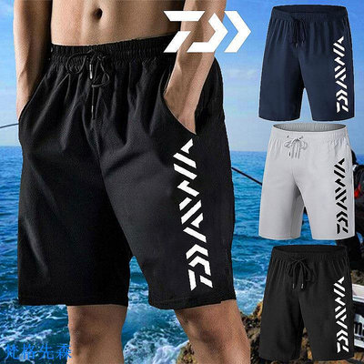 新款 DAIWA 釣魚服裝男士時尚短褲褲子夏季休閒慢跑修身短褲長褲