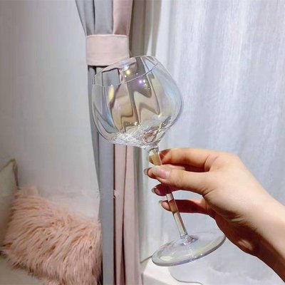 酒杯定制無鉛水晶紅酒杯 吹制一體成型高腳杯 加工噴色酒杯離子鍍杯子