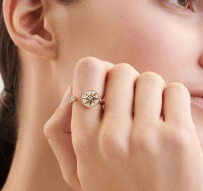#新品 #現貨 D 奧 Rose des Vents 羅盤戒指  純手工鑲嵌，電鍍咪金明星同款 經典爆款 直出