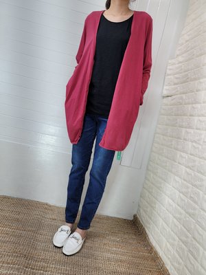 正韓korea韓國進口B-company紅色排釦V領薄款外套 現貨 小齊韓衣