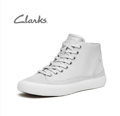 100原廠％Clarks女鞋高幫鞋平底鞋小白鞋女 Aceley Zip Hi