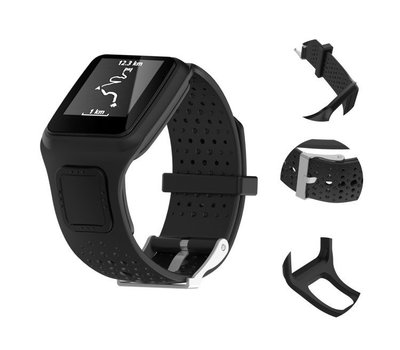 KINGCASE (現貨) TomTom Multi-sport runner+HRM 系列一代智能手手錶矽膠錶帶