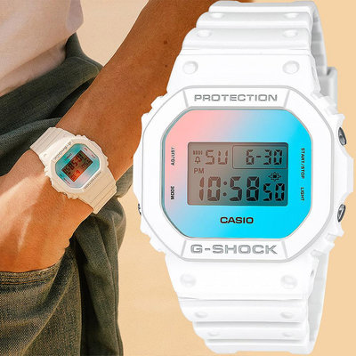 CASIO 卡西歐 G-SHOCK 彩色鏡面方型手錶 電子錶(DW-5600TL-7)