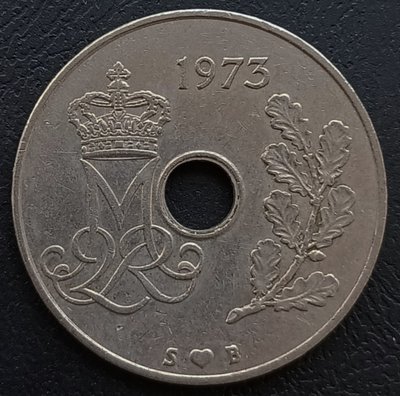 丹麥    1975年    瑪格麗特二世    25 ORE    鎳幣    1349