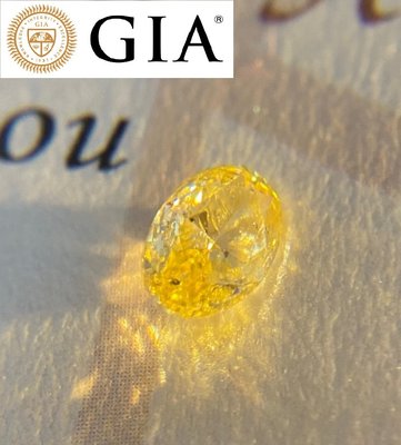 【台北周先生】天然Fancy橘色鑽石 0.5克拉 濃郁橘黃色 均勻Even分布 橢圓切割 送GIA證書