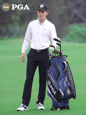 熱銷 PGA 高爾夫服裝 男士純色長袖 男裝運動球服 長袖T恤彈力 可開發票