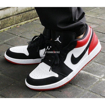 Nike Air Jordan 1 Low Black Toe 黑紅白低幫運動籃球鞋 553558-116公司級