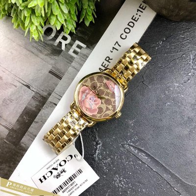 雅格時尚精品代購COACH 寇馳 蒂蘭希 (2) 絕美刺繡印花錶盤手錶 女生腕錶 美國代購