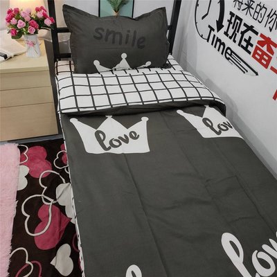 床單單床上用品套裝合身床單舒適套裝一件圖案網紅色個性黑色袖四件套