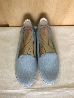 Angelia 百貨專櫃 MAGY ORIN CHOICE 淺藍色丹寧牛仔布面平底鞋