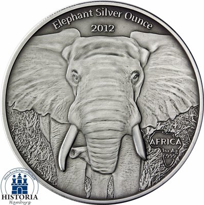 【翰維貿易】 2012年 加彭 大象 1 oz 盎司 銀幣 仿古 預售 代購