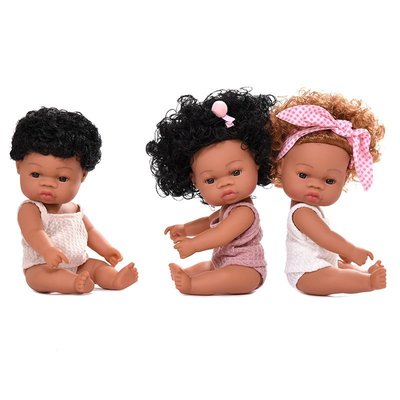 【熱賣精選】黑人搪膠娃娃重生娃娃軟膠仿真非洲洋娃娃玩偶洗澡