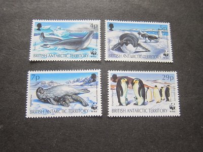【雲品三】英國南極British Antarctic 1992 Sc 192-5 animal set MNH庫號#B507 51723