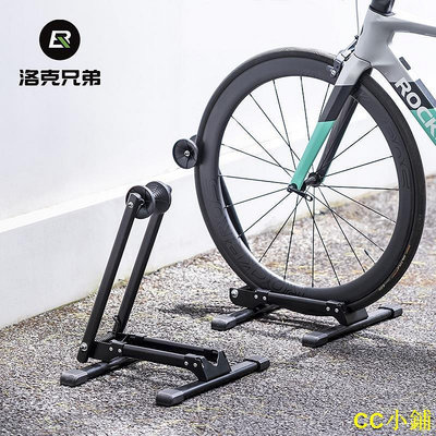 CC小鋪Rockbros 自行車停車架碳鋼可折疊山地車支架穩定的公路自行車停車架可折疊自行車輪架腳踏車