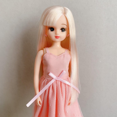 日產licca人形教室麗佳娃娃22cm淺金發色長直發