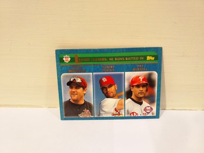 全新絕版收藏 MLB / TOPPS 2002 RUNS BATTED IN LEADERS   # 346 球員卡單張