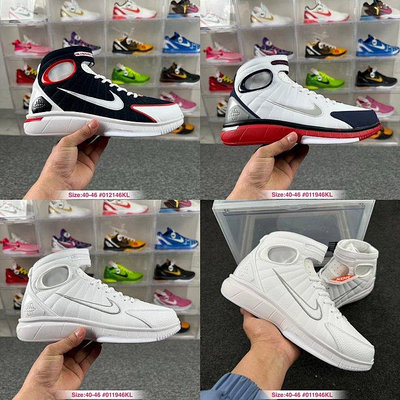 【高品質現貨】Nike Air Zoom Huarache 2K4 科比ZK4時尚復古防滑耐磨籃球鞋 Navy White Red (2016) 美國隊客場