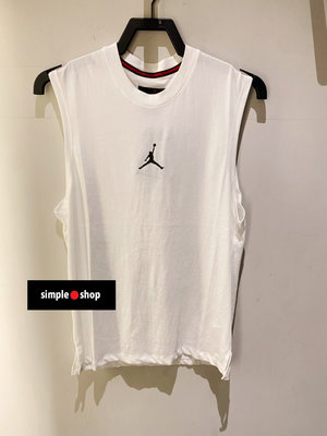 【Simple Shop】NIKE JORDAN LOGO 籃球背心 寬肩 喬丹 運動背心 白色 DM1828-100