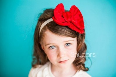 全新美國童裝髮飾Gracious May Snugars Cherry Red Bow Headband櫻桃紅蝴蝶結髮帶