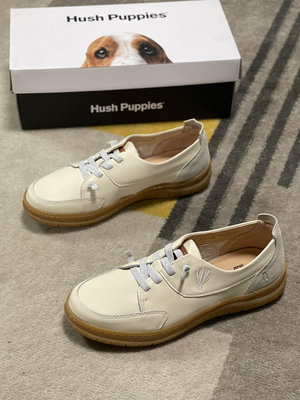 Hush Puppies暇步士休閒鞋女 舒適免系德訓鞋女板鞋 女單鞋  米色 35-40