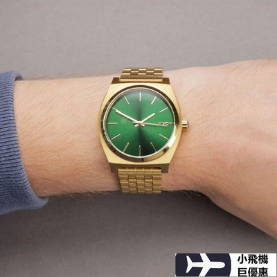 【熱賣精選】  Nixon尼克松男女手錶 時尚方形金綠簡約石英錶小金錶A045明星同款