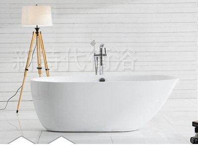 [新時代衛浴] 150cm獨立浴缸，斜度大半躺舒適空間大，超薄橢圓款150/160/170cm三種尺寸XYK130
