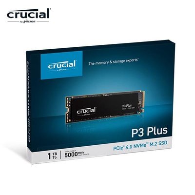 【台中自取】全新 美光 Micron Crucial P3 Plus 1TB PCIe M.2 2280 SSD/5Y