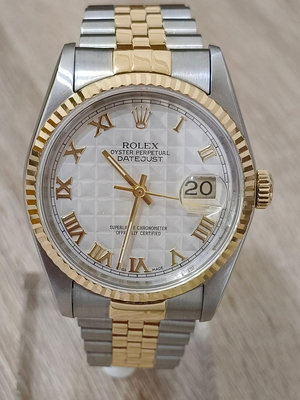 鑫泰典精品 勞力士 ROLEX 16233 全網僅一隻 特殊金字塔羅馬面盤 半金蠔式 男錶 手錶名錶 特價商品